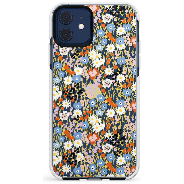 Busy Floral Mix: Transparent Slim TPU Phone Case for iPhone 11