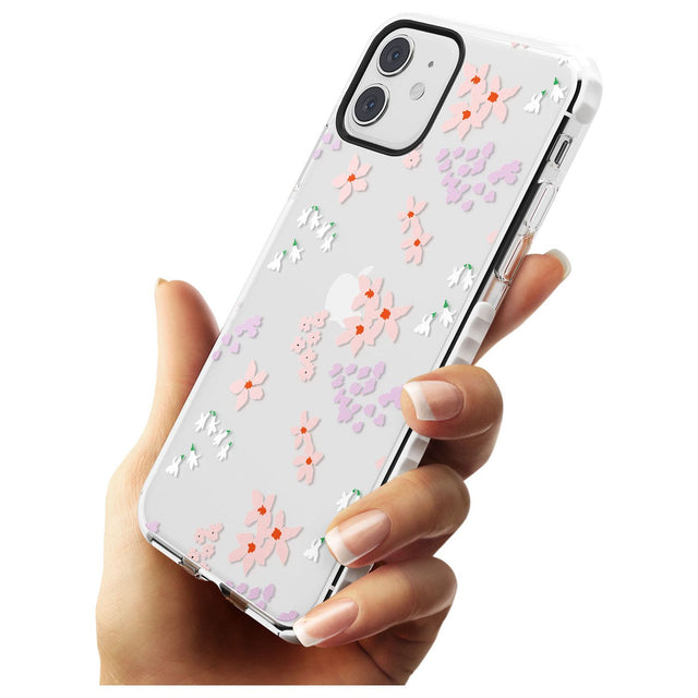 Pink & Purple Flower Mix: Clear Slim TPU Phone Case for iPhone 11
