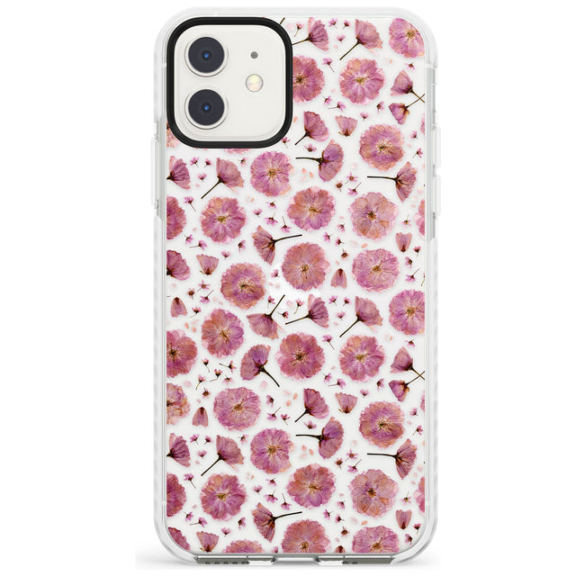 Pink Flowers & Blossoms Transparent Design Impact Phone Case for iPhone 11