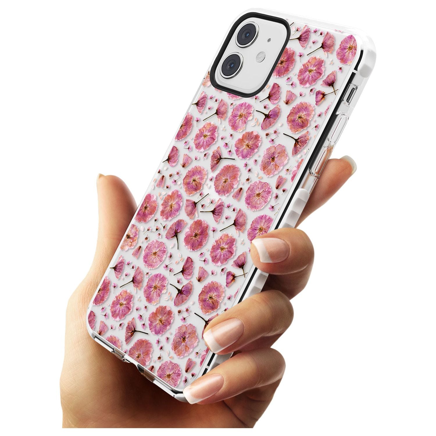 Pink Flowers & Blossoms Transparent Design Impact Phone Case for iPhone 11