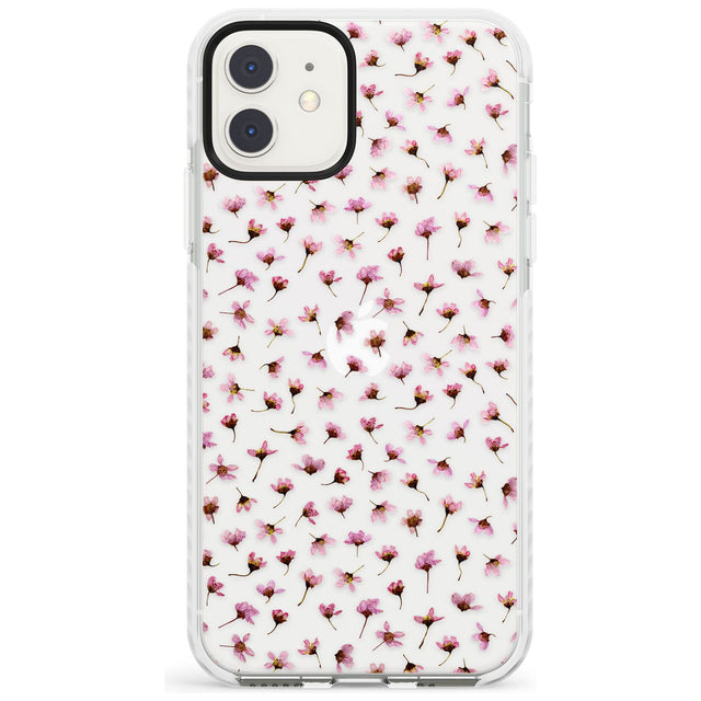 Small Pink Blossoms Transparent Design Impact Phone Case for iPhone 11