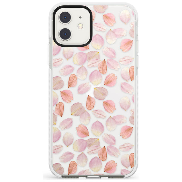 Pink Petals Transparent Design Impact Phone Case for iPhone 11
