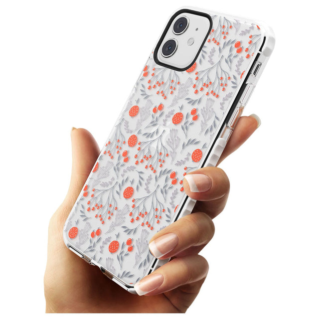 Red Fruits Transparent Floral Impact Phone Case for iPhone 11