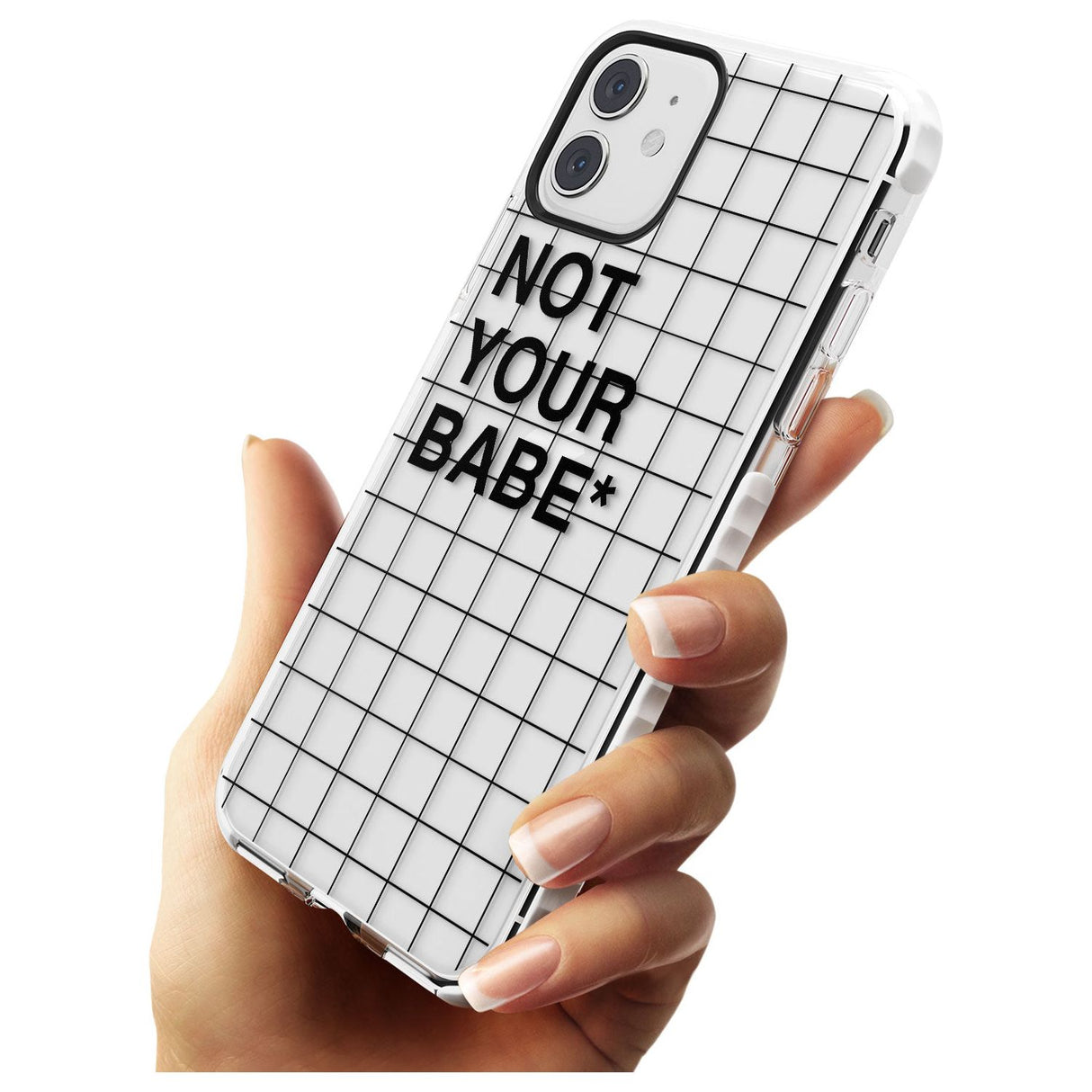Grid Pattern Not Your Babe Impact Phone Case for iPhone 11