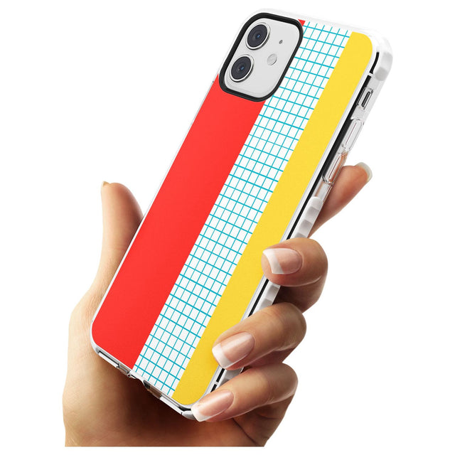 Abstract Grid Red, Blue, Yellow Impact Phone Case for iPhone 11