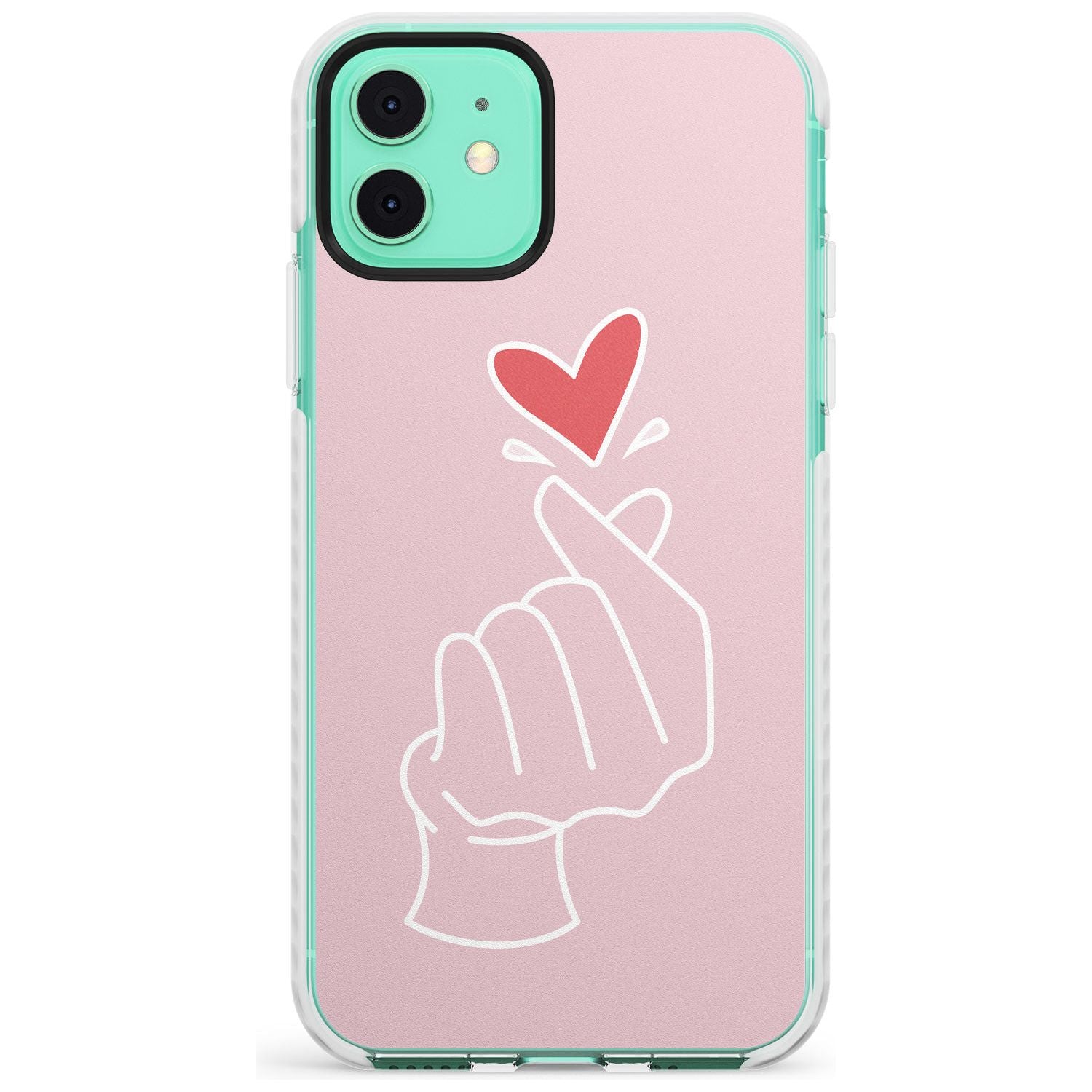 Finger Heart in Pink Slim TPU Phone Case for iPhone 11