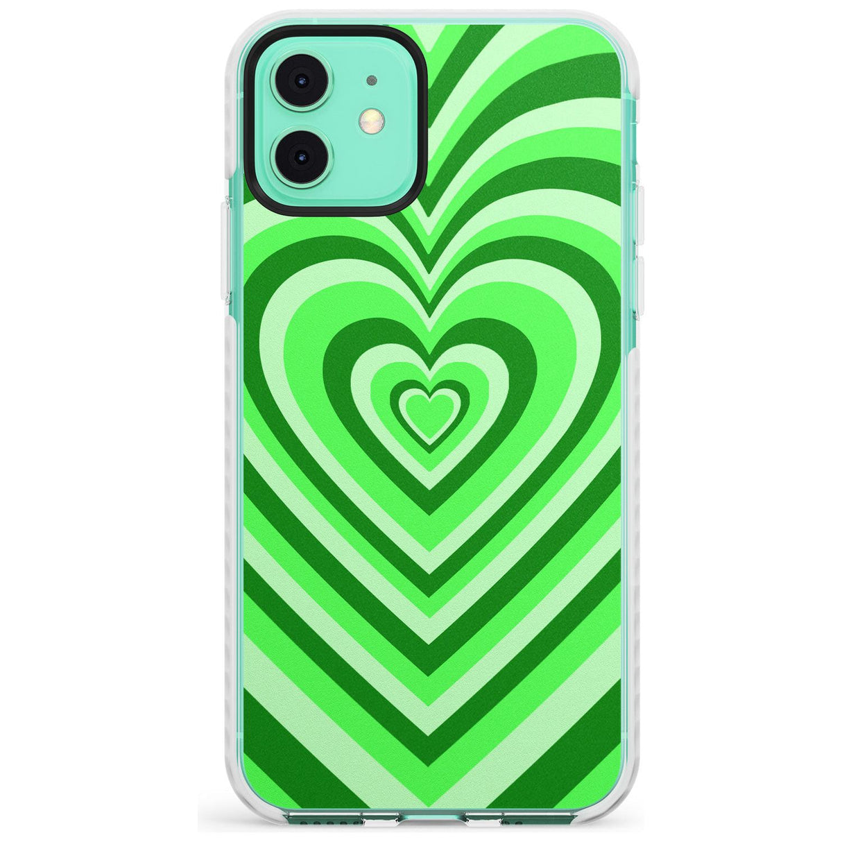 Green Heart Illusion Impact Phone Case for iPhone 11