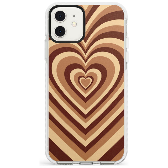 Latte Heart Illusion Impact Phone Case for iPhone 11