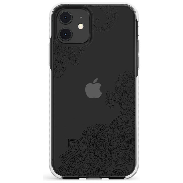 Black Henna Botanicals Impact Phone Case for iPhone 11