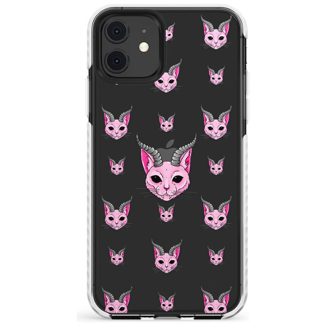 Demon Cat Pattern Impact Phone Case for iPhone 11