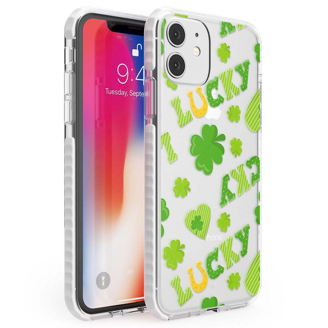 Lucky Irish Clover Phone Case iPhone 11 / Impact Case,iPhone 12 / Impact Case,iPhone 12 Mini / Impact Case Blanc Space
