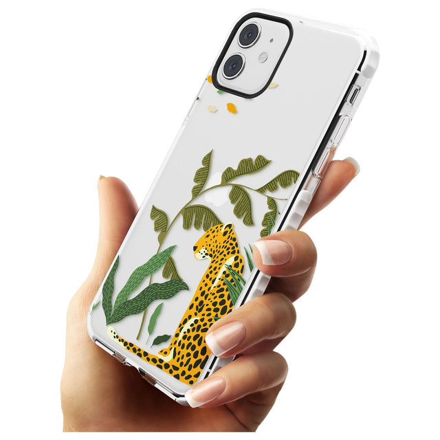 Large Jaguar Clear Jungle Cat Pattern Impact Phone Case for iPhone 11