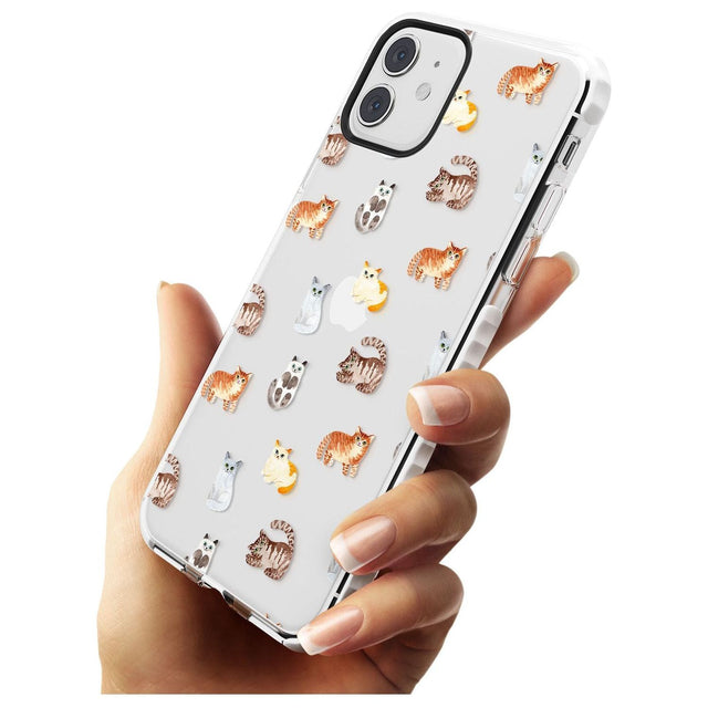 Cute Cat Pattern - Clear Slim TPU Phone Case for iPhone 11