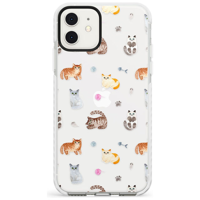 Cats with Toys - Clear Slim TPU Phone Case for iPhone 11