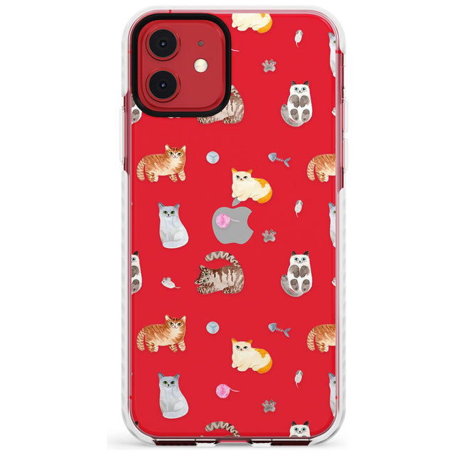 Cats with Toys - Clear Slim TPU Phone Case for iPhone 11