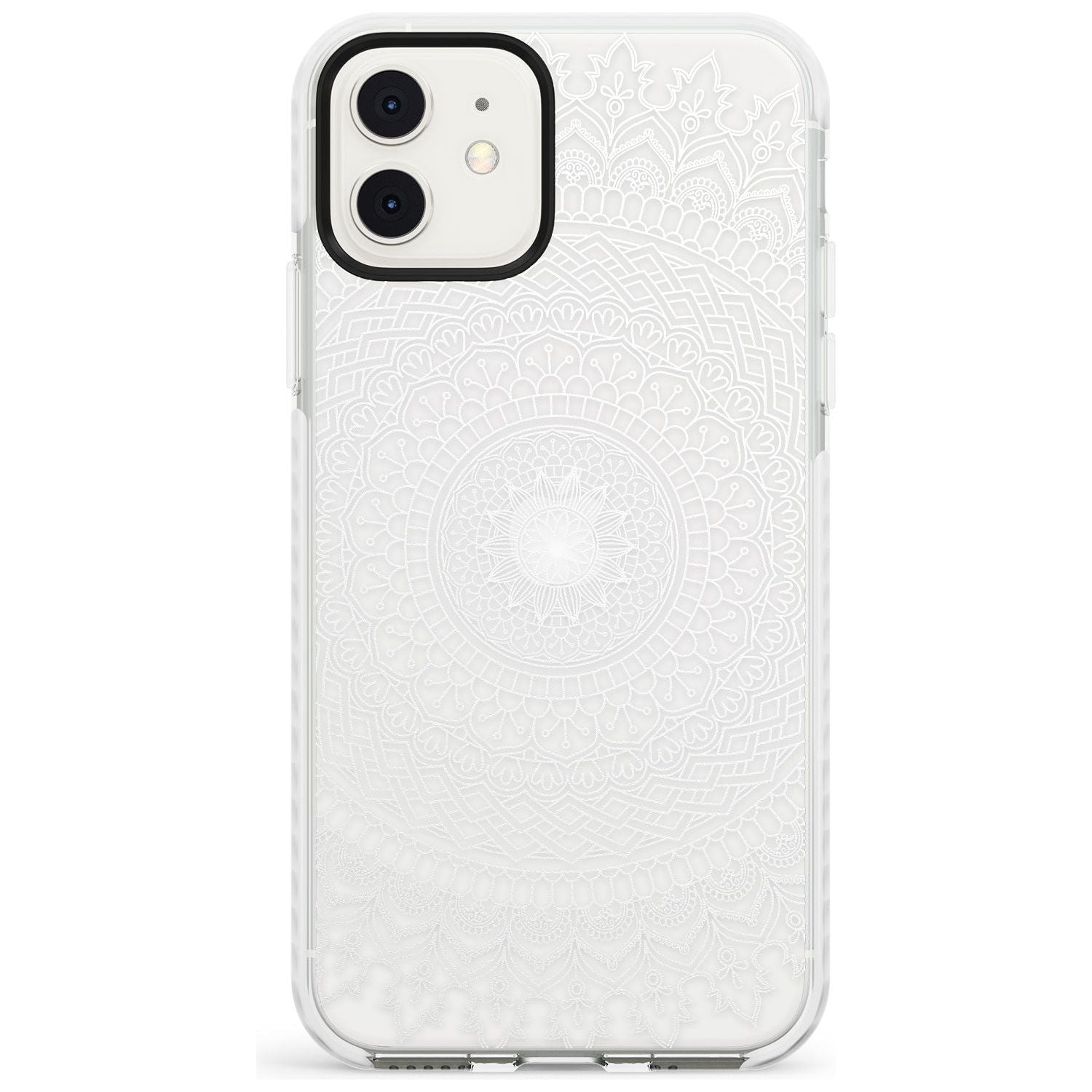 Large White Mandala Transparent Design Slim TPU Phone Case for iPhone 11