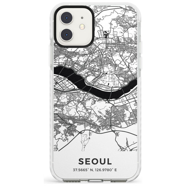 Map of Seoul, South Korea Impact Phone Case for iPhone 11