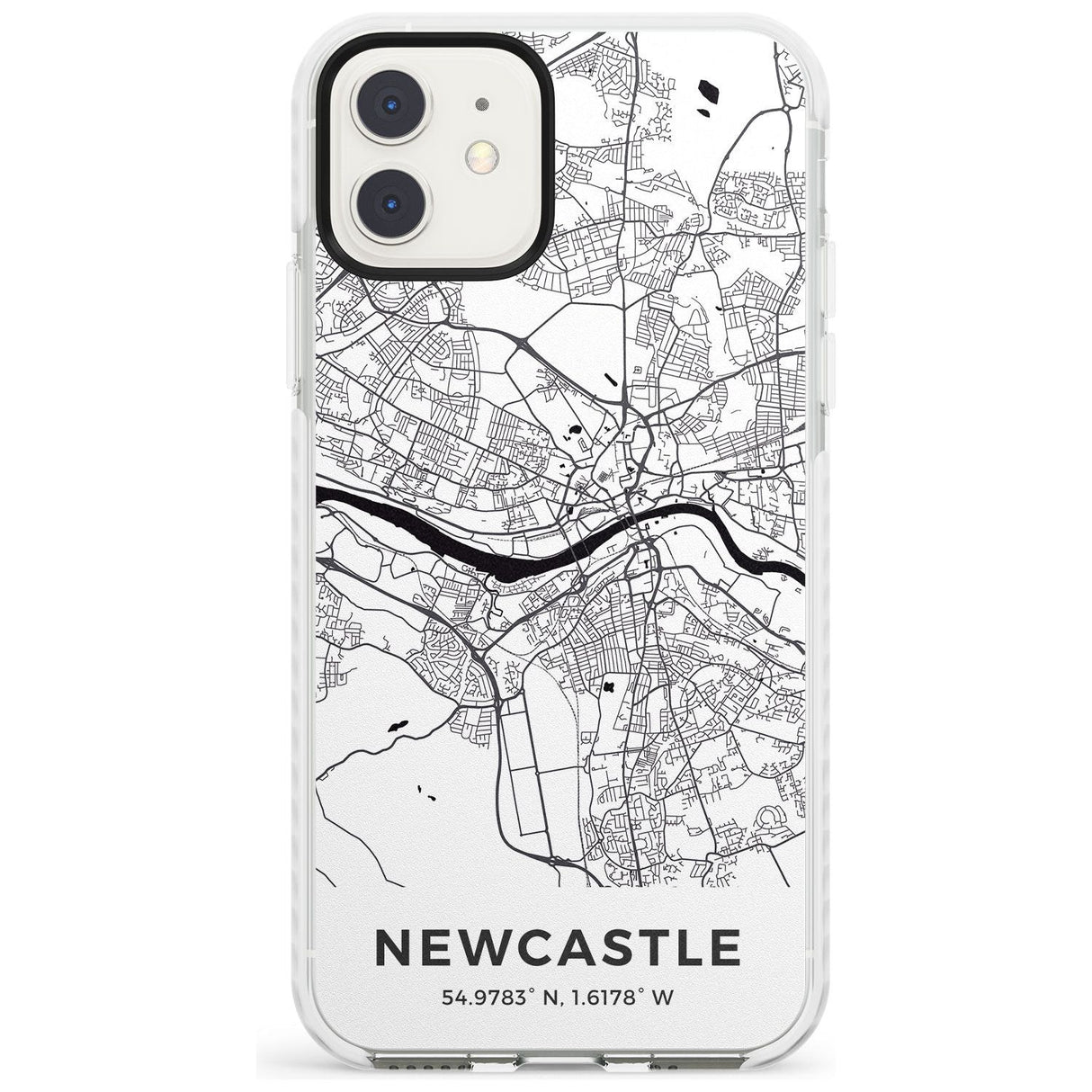Map of Newcastle, England Impact Phone Case for iPhone 11