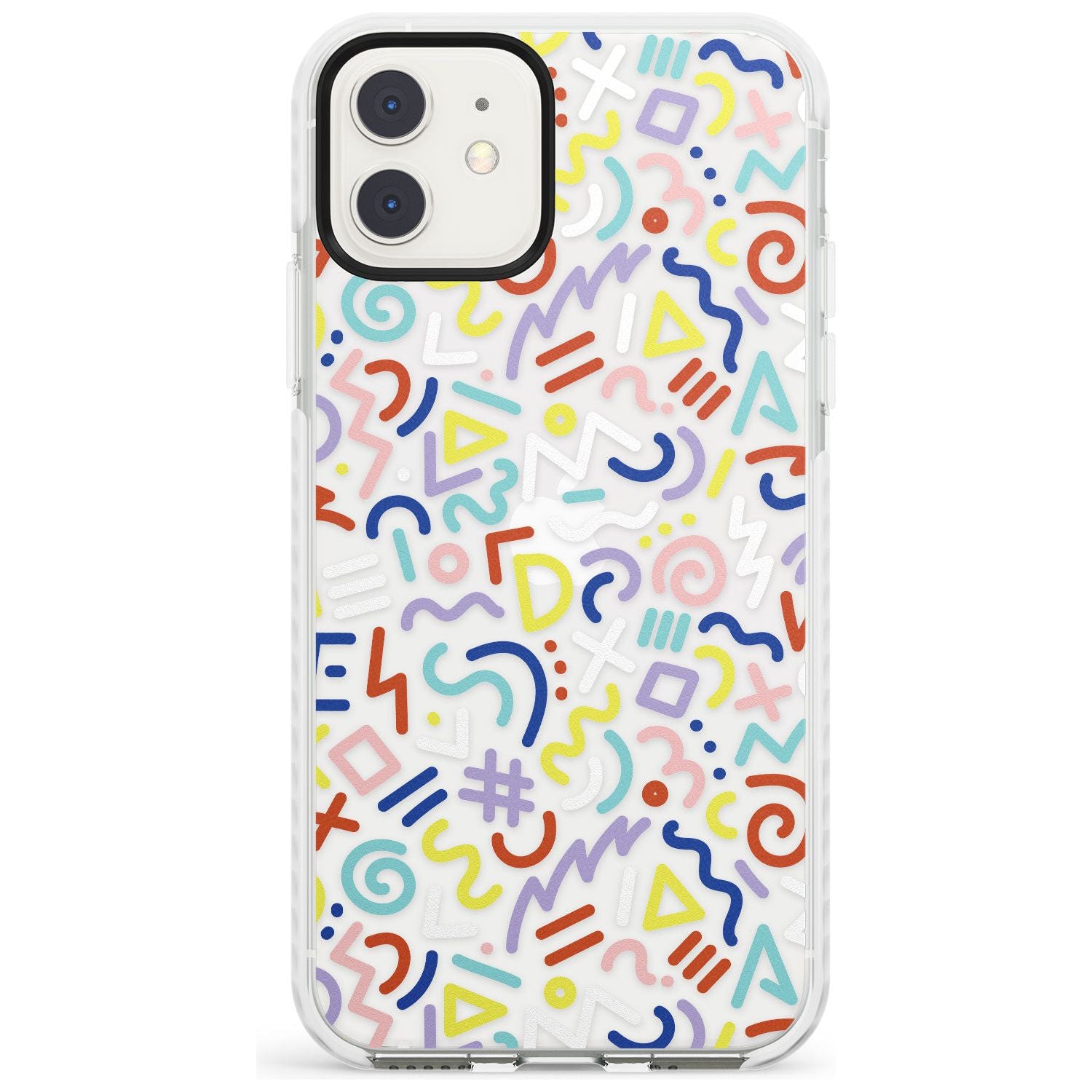 Colourful Mixed Shapes Retro Pattern Design Impact Phone Case for iPhone 11