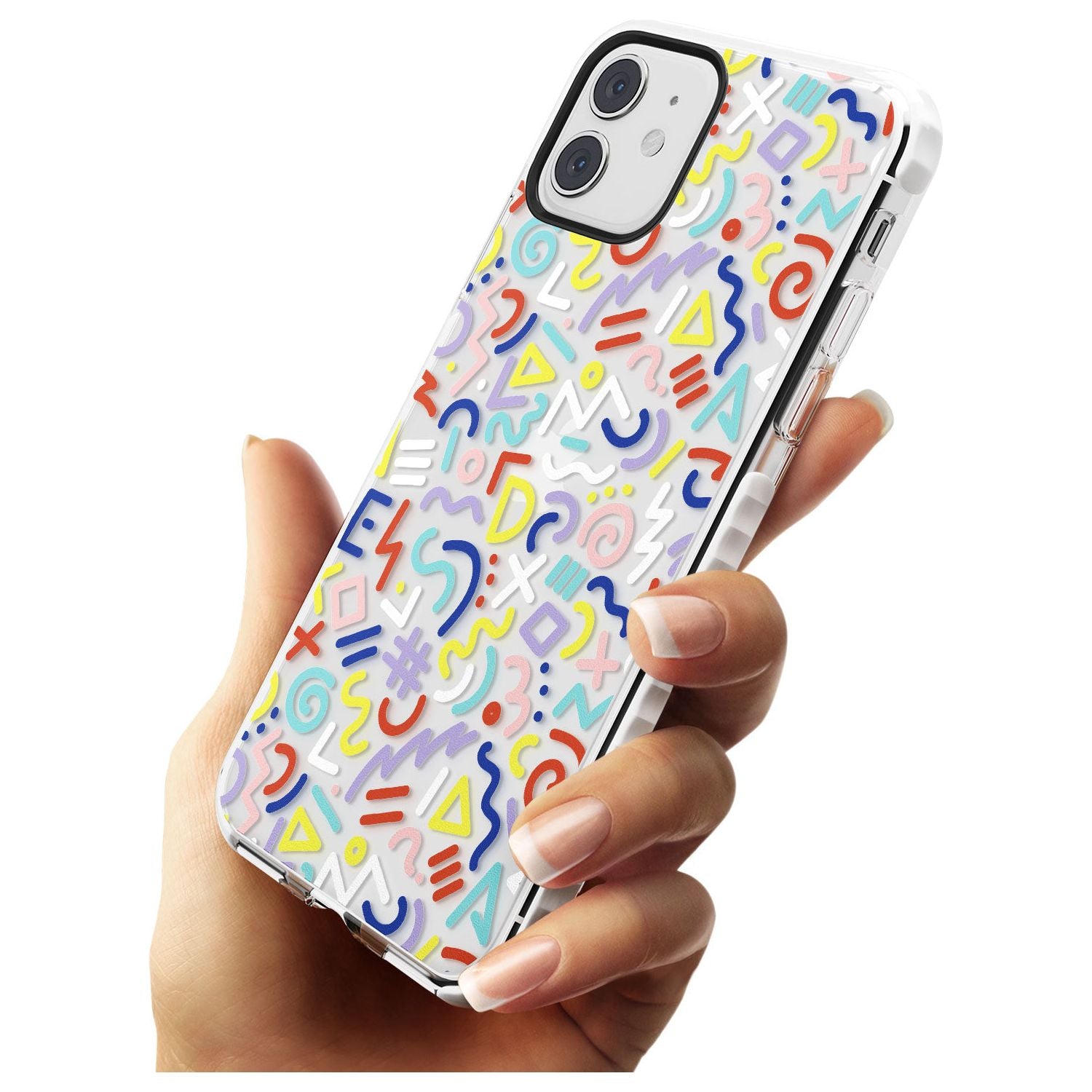 Colourful Mixed Shapes Retro Pattern Design Impact Phone Case for iPhone 11