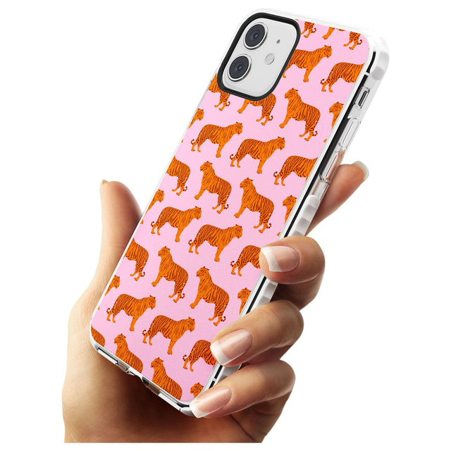 Tigers on Pink Pattern Impact Phone Case for iPhone 11