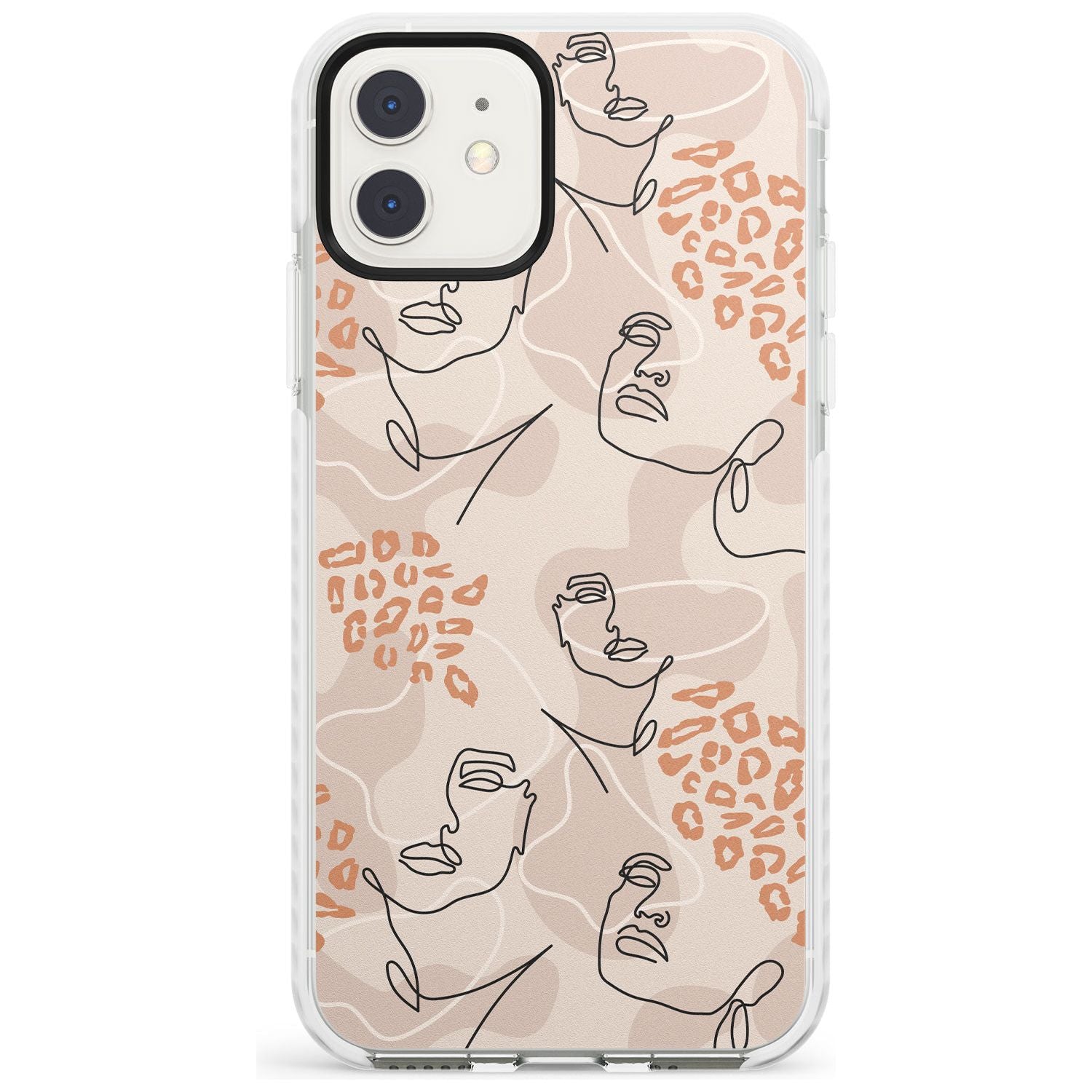 Leopard Print Stylish Abstract Faces Impact Phone Case for iPhone 11
