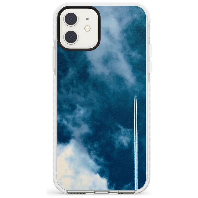 Plane in Cloudy Sky Photograph Impact Phone Case for iPhone 11