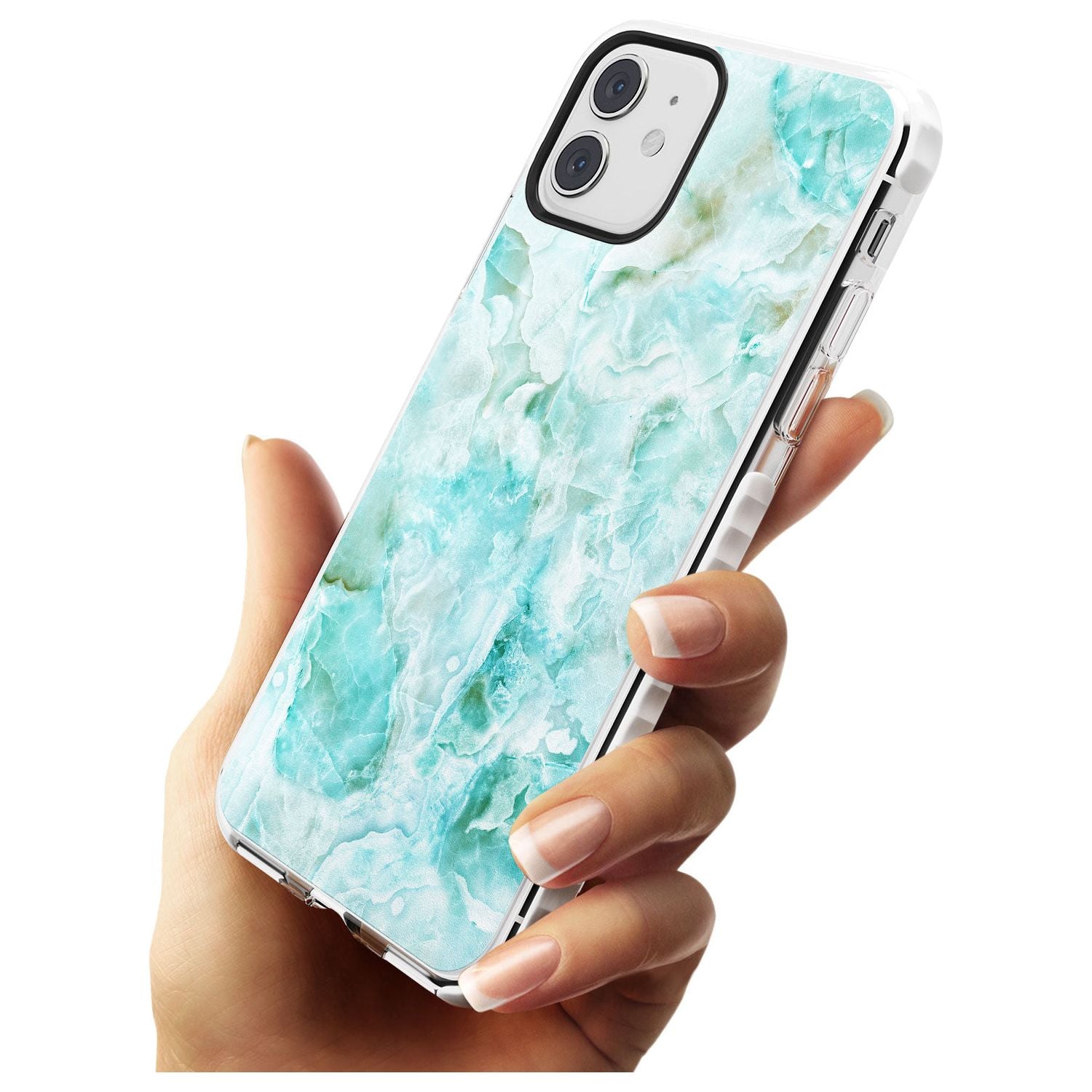 Turquoise Aqua Onyx Marble Slim TPU Phone Case for iPhone 11