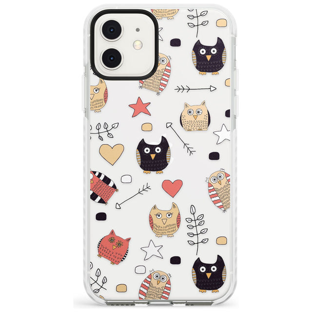 Cute Owl Pattern Impact Phone Case for iPhone 11