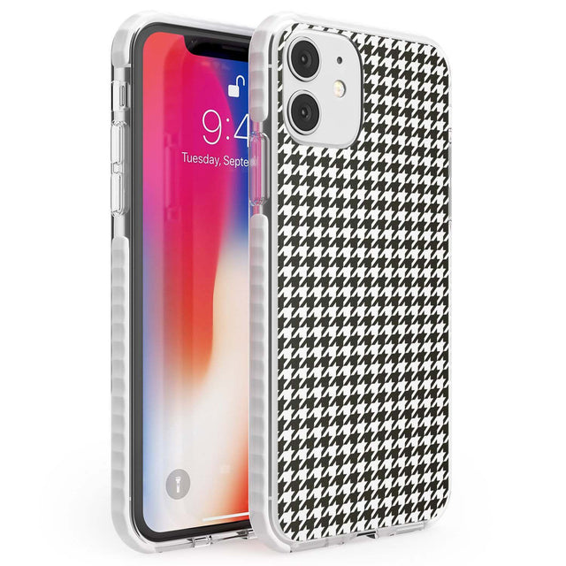 Chic Houndstooth Check Phone Case iPhone 11 / Impact Case,iPhone 12 / Impact Case,iPhone 12 Mini / Impact Case Blanc Space