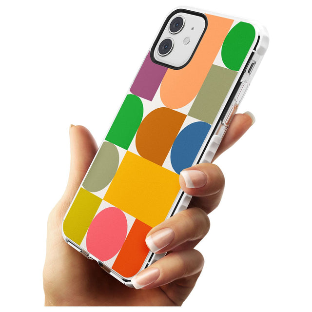 Abstract Retro Shapes: Rainbow Mix Slim TPU Phone Case for iPhone 11