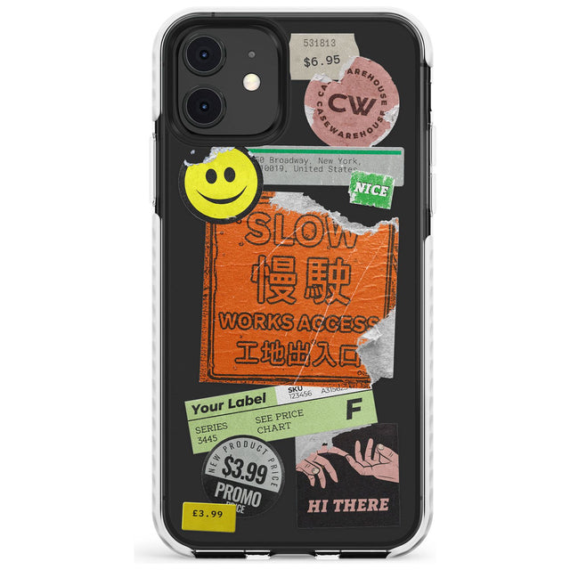 Kanji Signs Sticker Mix Slim TPU Phone Case for iPhone 11