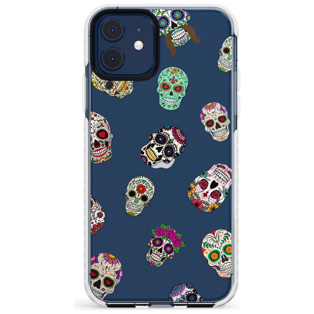 Mixed Sugar Skull Pattern Impact Phone Case for iPhone 11