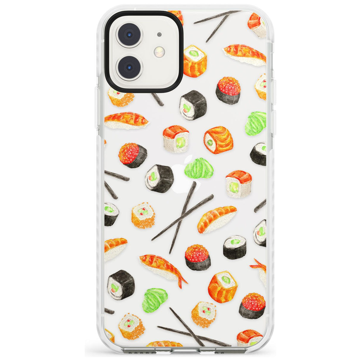Sushi & Chopsticks Watercolour Pattern Impact Phone Case for iPhone 11