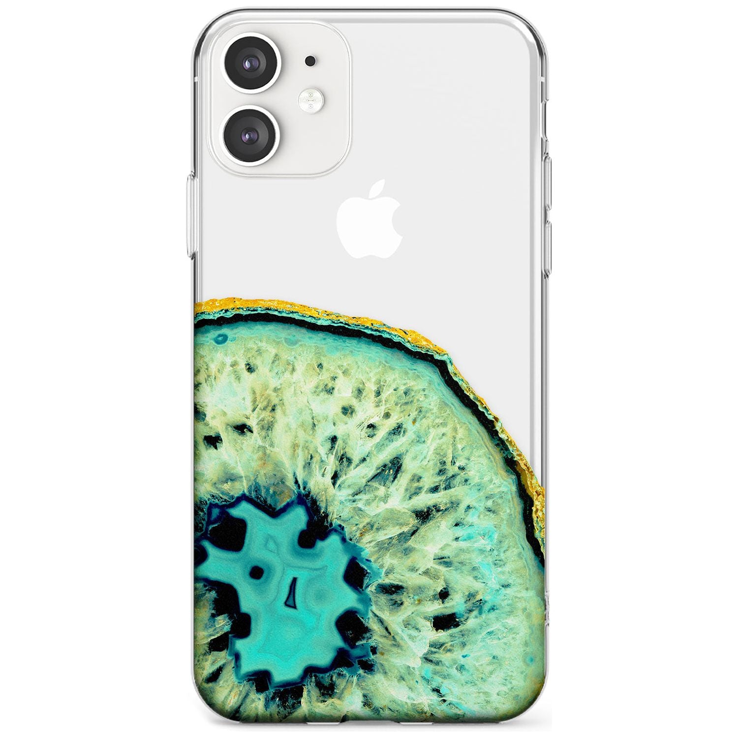 Turquoise & Green Gemstone Crystal Clear Design Slim TPU Phone Case for iPhone 11