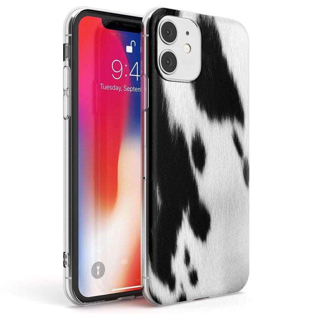 Designer Fashion Cowhide Phone Case iPhone 11 / Clear Case,iPhone 12 / Clear Case,iPhone 12 Mini / Clear Case Blanc Space