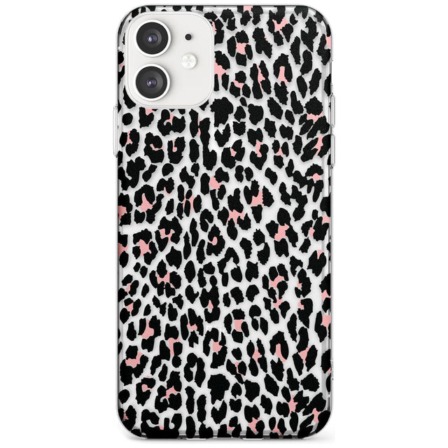 Light Pink Leopard Print - Transparent Slim TPU Phone Case for iPhone 11