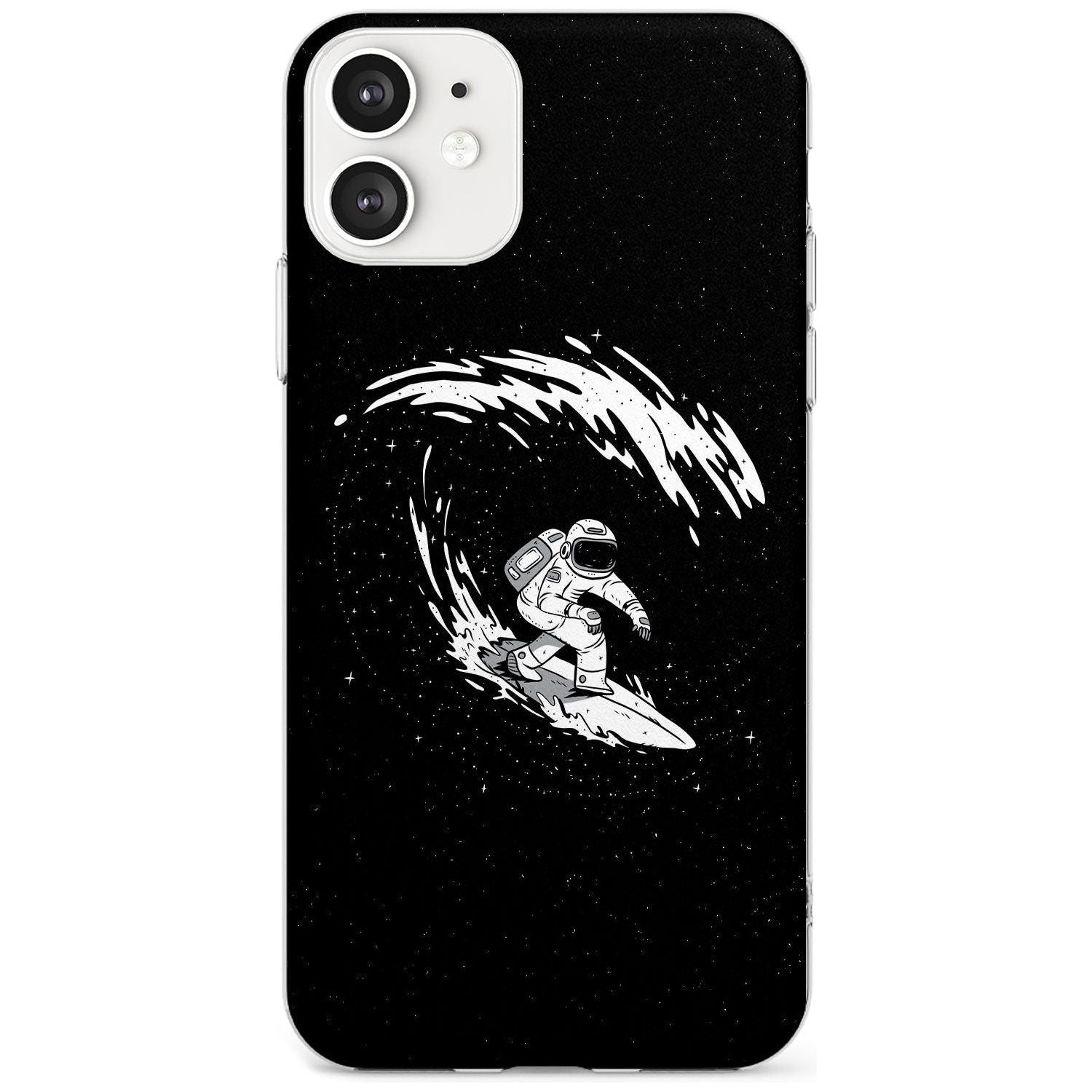 Surfing Astronaut Black Impact Phone Case for iPhone 11