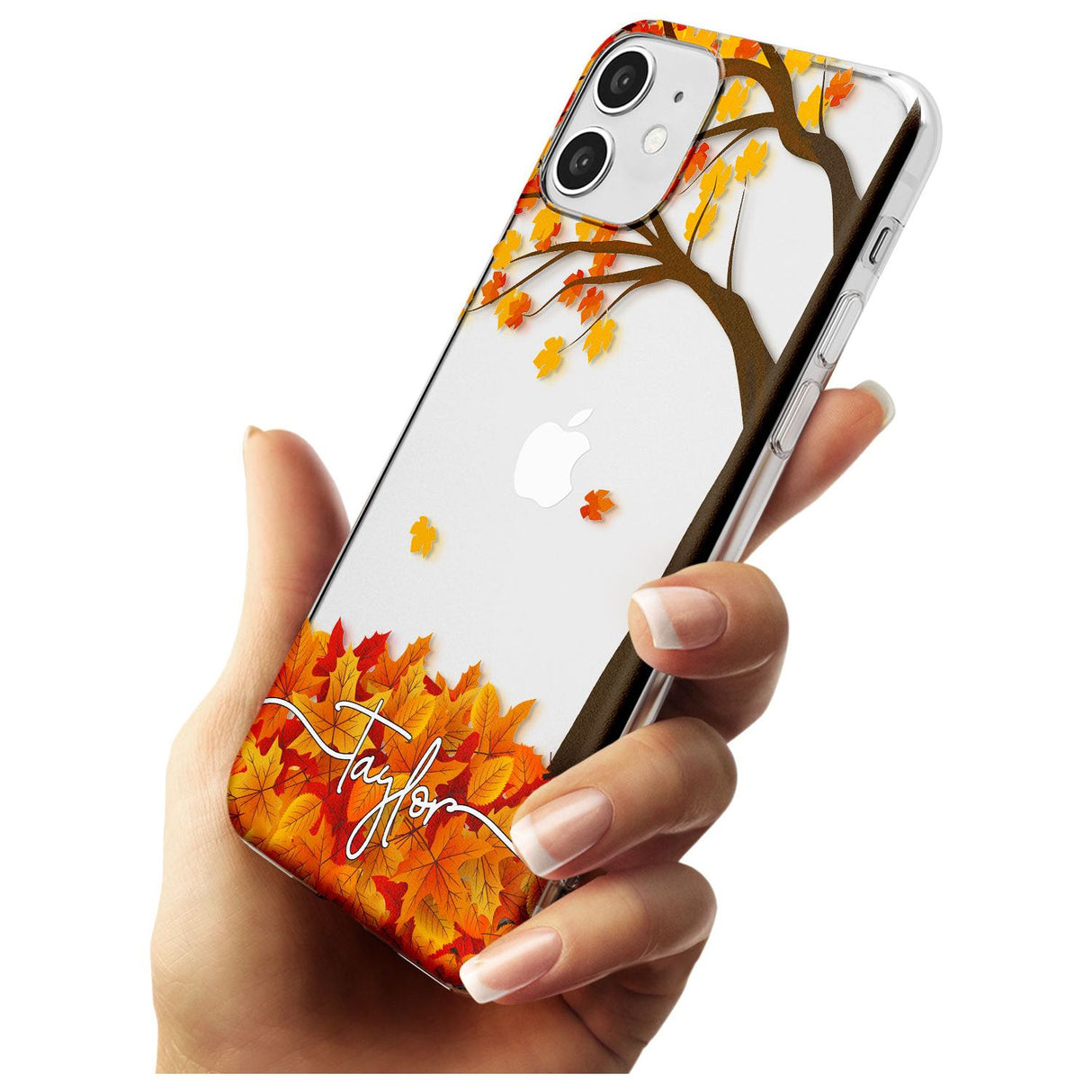 Personalised Autumn Leaves Slim TPU Phone Case for iPhone 11