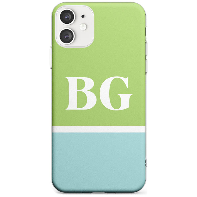Colourblock: Green & Turquoise Slim TPU Phone Case for iPhone 11