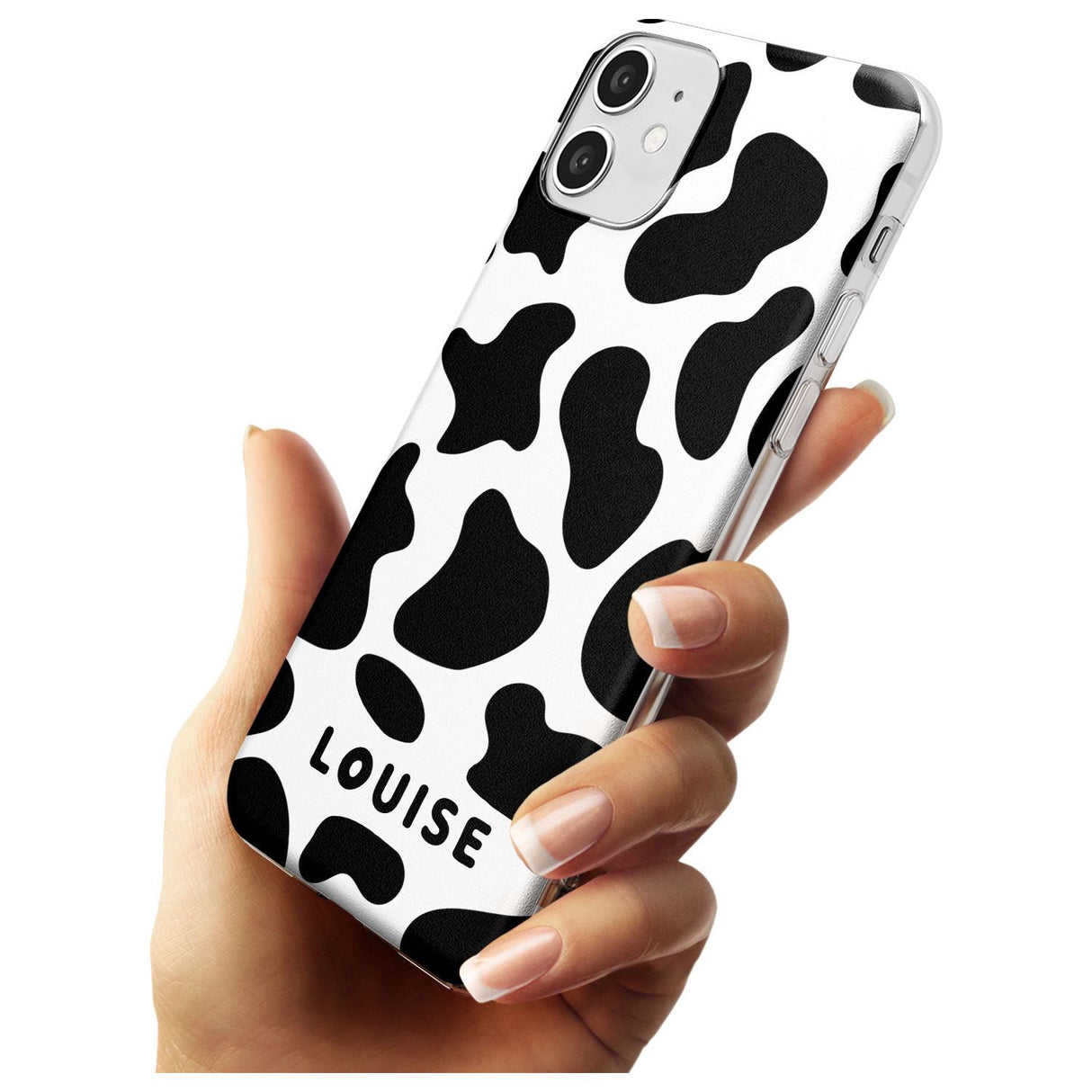 Custom Cow Print Black Impact Phone Case for iPhone 11