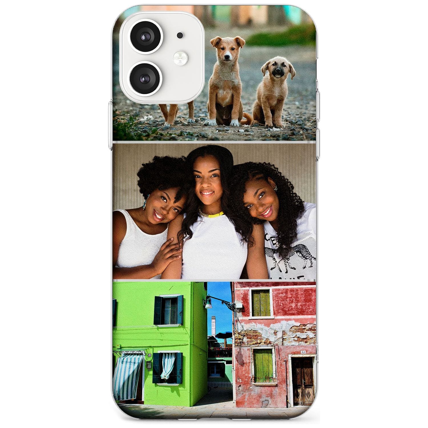 3 Photo Grid  Black Impact Phone Case for iPhone 11