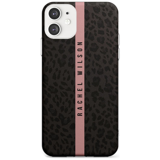 Pink Stripe Leopard Pattern Slim TPU Phone Case for iPhone 11