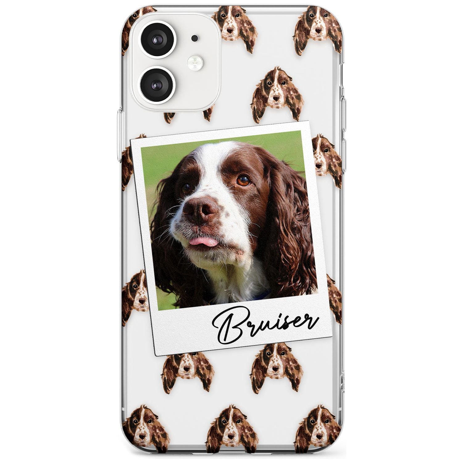 Springer Spaniel - Custom Dog Photo Black Impact Phone Case for iPhone 11