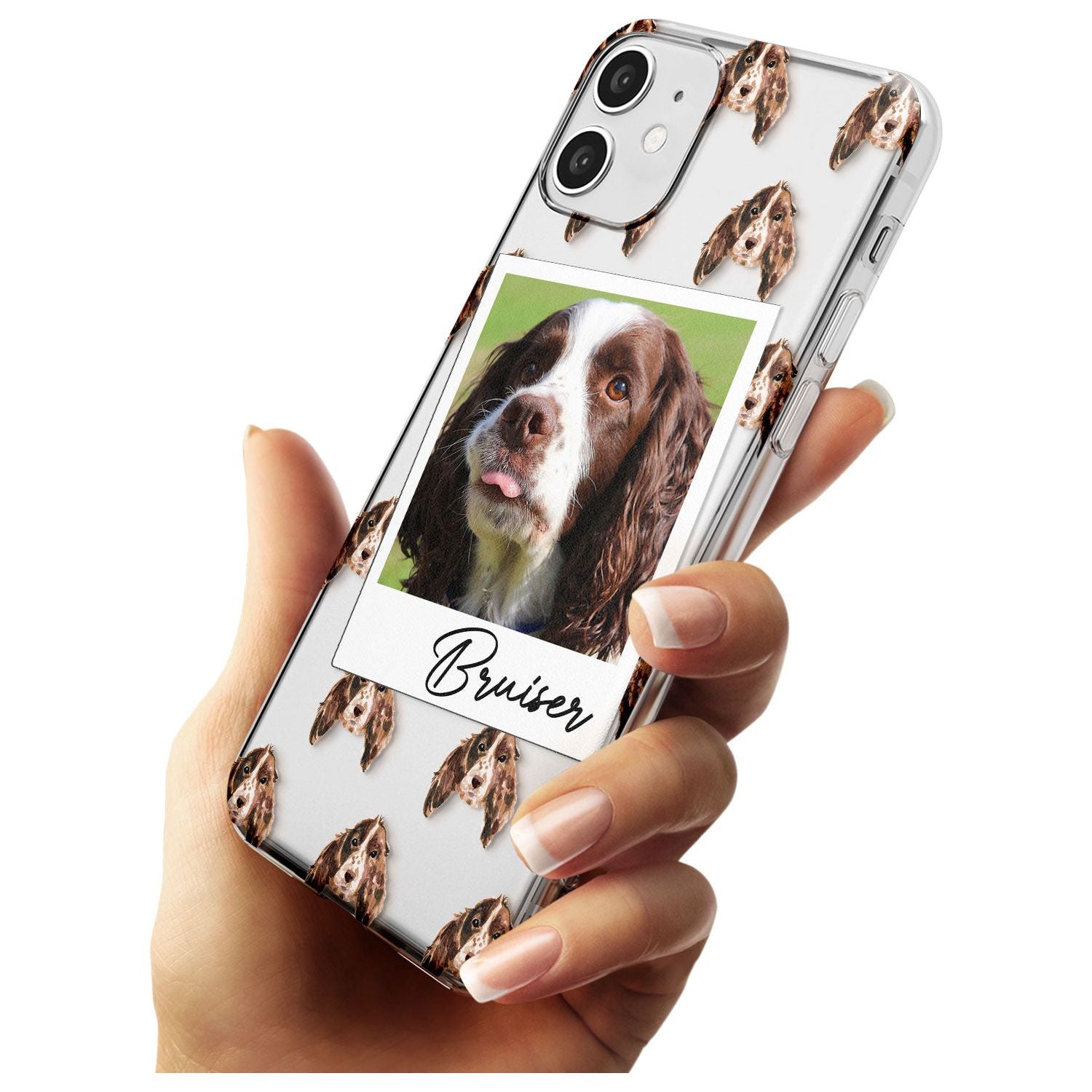 Springer Spaniel - Custom Dog Photo Black Impact Phone Case for iPhone 11