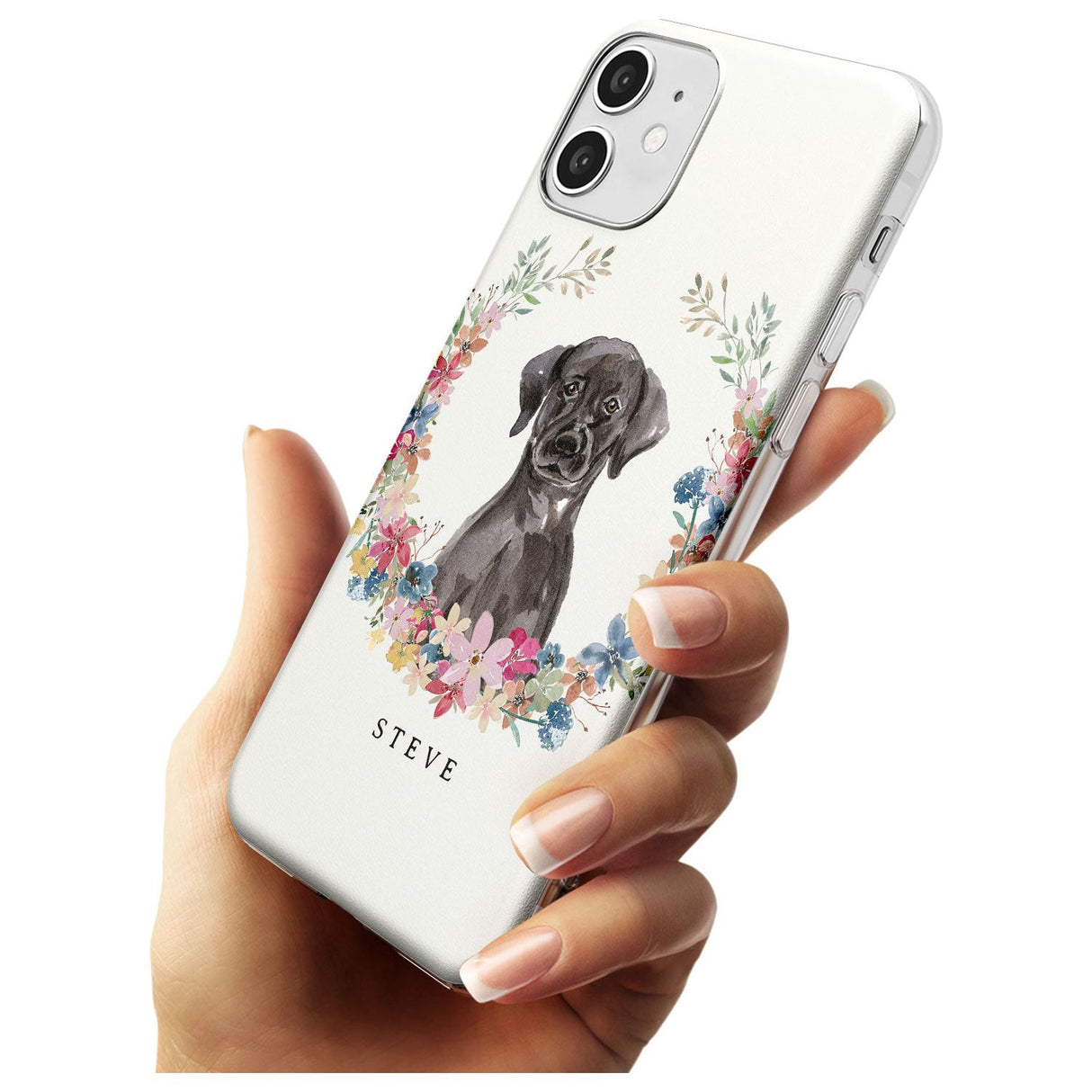 Black Lab Watercolour Dog Portrait Slim TPU Phone Case for iPhone 11