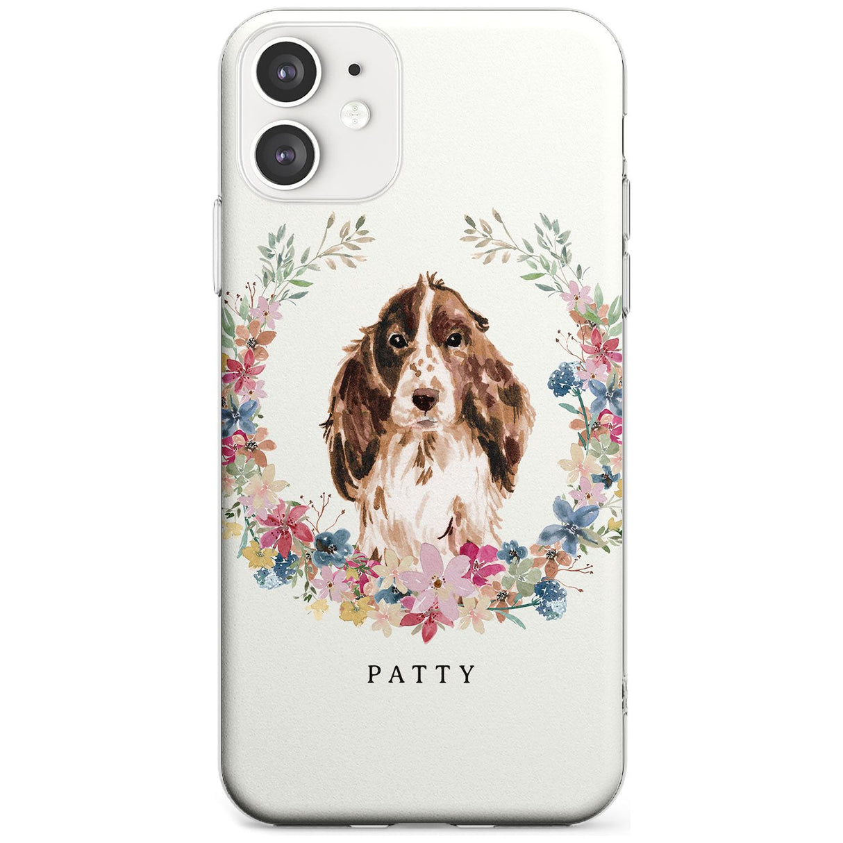 Brown Cocker Spaniel - Watercolour Dog Portrait Slim TPU Phone Case for iPhone 11