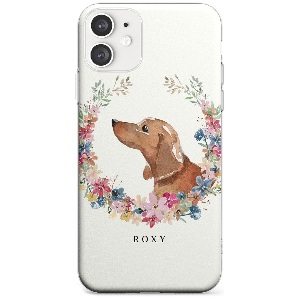 Tan Dachshund - Watercolour Dog Portrait Slim TPU Phone Case for iPhone 11