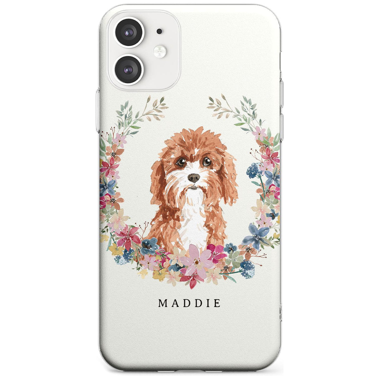 Cavapoo - Watercolour Dog Portrait Slim TPU Phone Case for iPhone 11