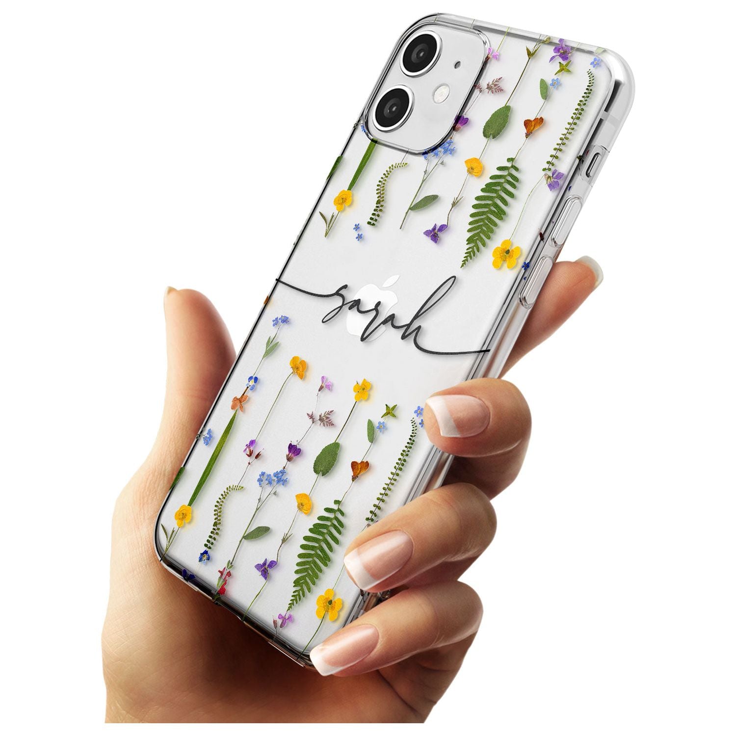 Custom Wildflower Lines Black Impact Phone Case for iPhone 11